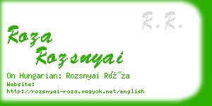 roza rozsnyai business card